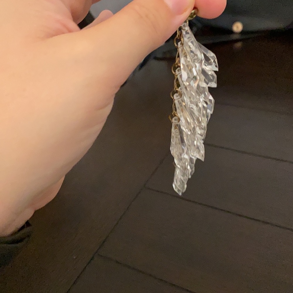VINTAGE CLEAR CHANDELIER EARRINGS - Picture 2 of 6